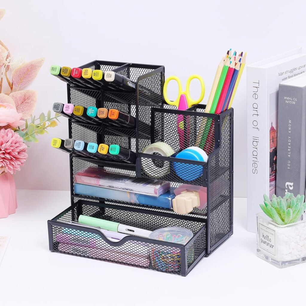 Pennenhouder met lade multifunctionele bureau organizer voor kantoor en school S