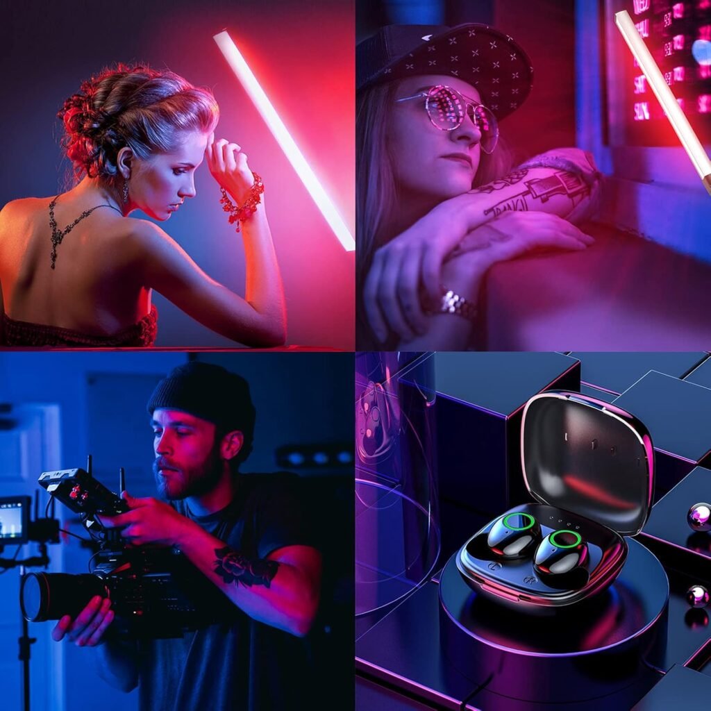 RGB LED videolamp met 36 kleuren, dimbare lichtstaaf voor fotografie en video met 12 lichtmodi en 3000K-6000K kleurtemperatuur