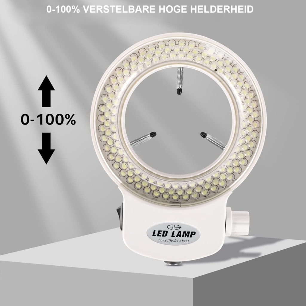 Ringlamp 144 LED met verstelbare helderheid voor fotografie, make-up en video verlichting