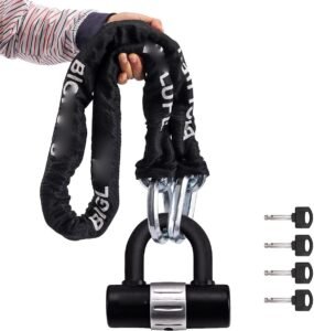 Fietsslot Kettingslot 120 cm – 12 mm Dikke Ketting – Beveiligingsslot voor Fiets, Scooter en Motor – Voor Deur, Hek en Poort