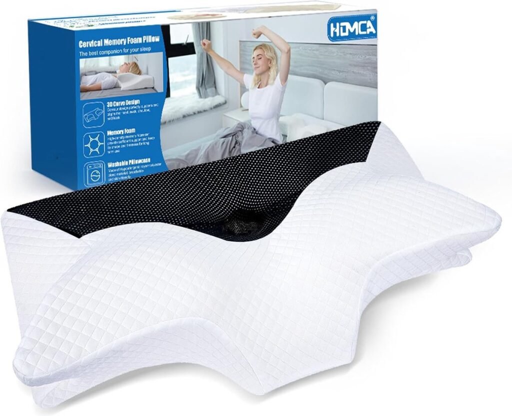 Ergonomisch hoofdkussen van geheugenfoam voor nekondersteuning en zijslapers, 70x40 cm