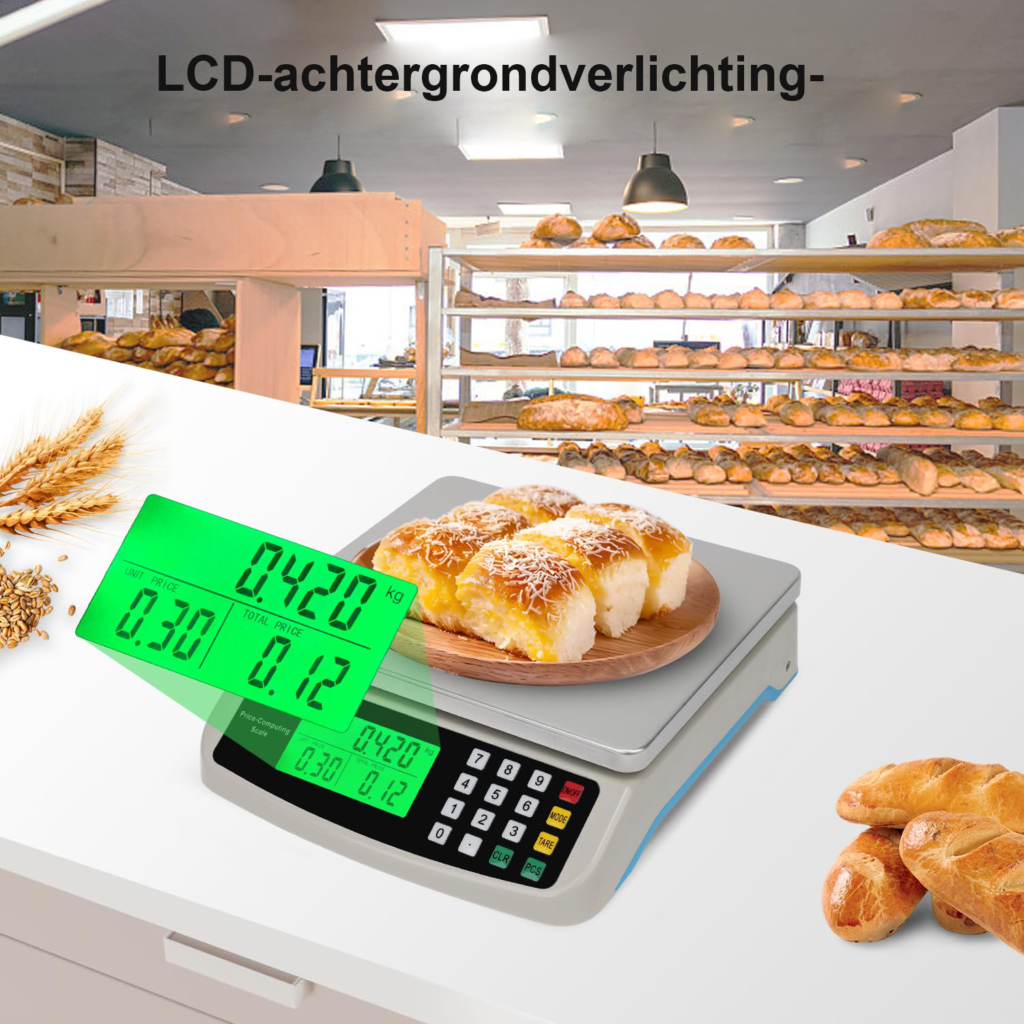 Digitale keukenweegschaal 10 kg met RVS uitvoering en LCD display voor bakken en koken