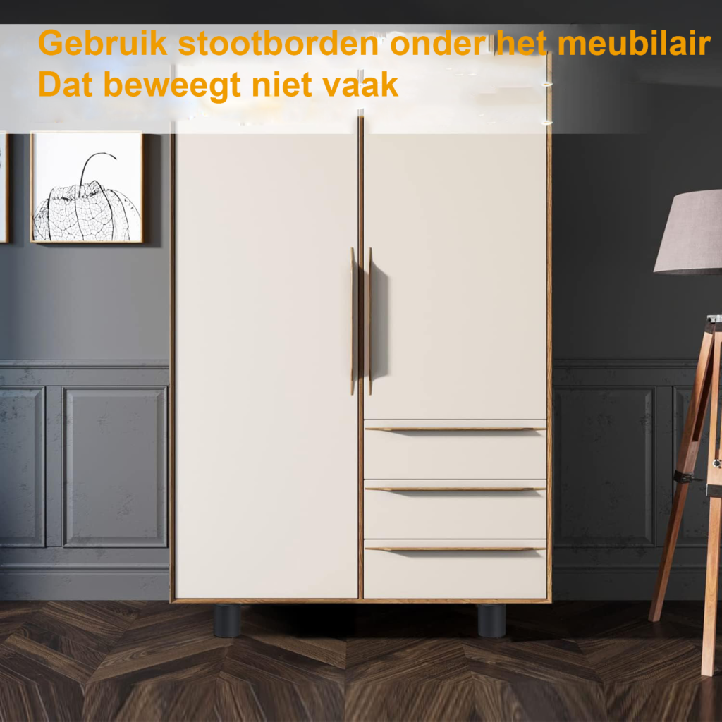 Zelfklevende bedverhogers van koolstofstaal, set van 4, voor extra opbergruimte onder het bed