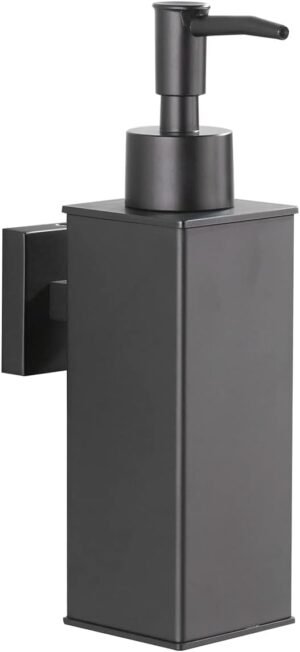 Wandgemonteerde Zeepdispenser Mat Zwart - 304 RVS Handzeepdispenser - 180 ml Navulbaar - Voor Keuken en Badkamer