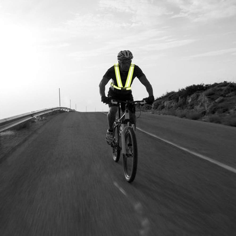 Reflecterend veiligheidsvest voor volwassenen in neon geel voor motorrijden met verstelbare pasvorm