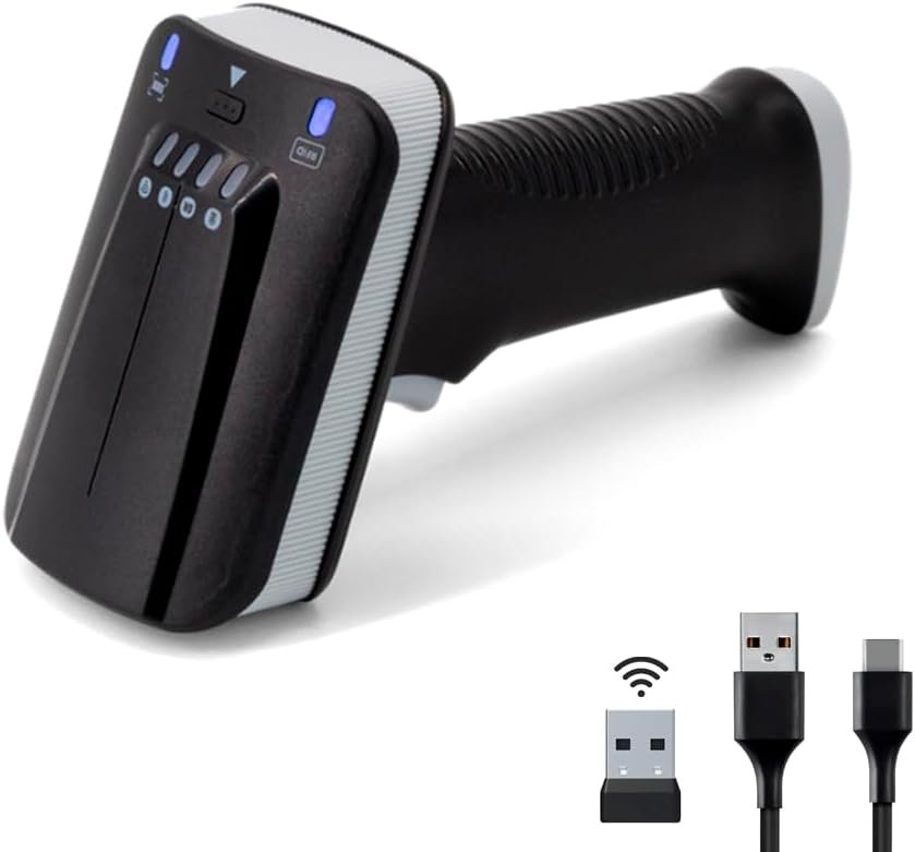 Handheld barcodescanner met USB-aansluiting voor 1D en 2D barcodes, plug-and-play voor winkels en kassa’s