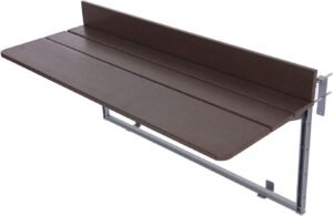 Balkontafel Opvouwbaar – Hangtafel voor Balkon, Tuin en Patio – 5 Verstelbare Hoogtes – Aluminium Handrail Tafel