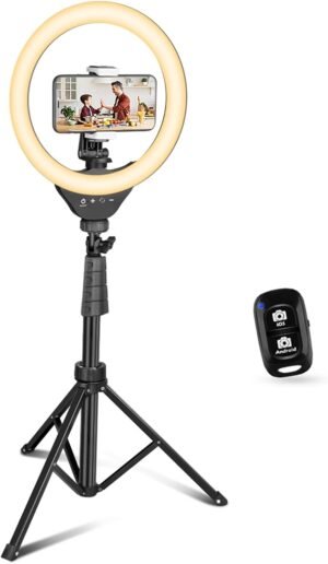 Ringlicht met telefoonhouder en statief voor contentcreatie