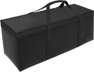 Opbergtas voor tuinkussens voor buiten, waterdicht 600D Oxford, UV- en scheurbestendig, zwart