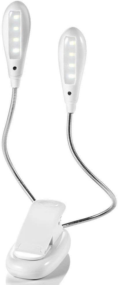 Leeslamp met klem, 8 LED's, dimbaar en USB oplaadbaar, voor boeken en bed