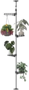 Plantenrek Telescopisch 5 Niveaus – Metalen Plantenstandaard – Hoogte Verstelbaar – Voor Hangplanten, Balkon en Interieur
