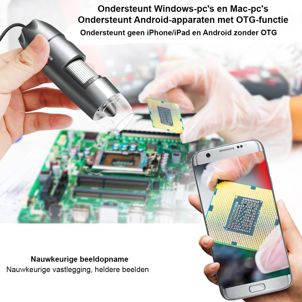 USB Microscoop Camera - Digitale Microscoop met Metalen Standaard - 40x tot 1000x Vergroting - Geschikt voor Android Windows Linux en Mac