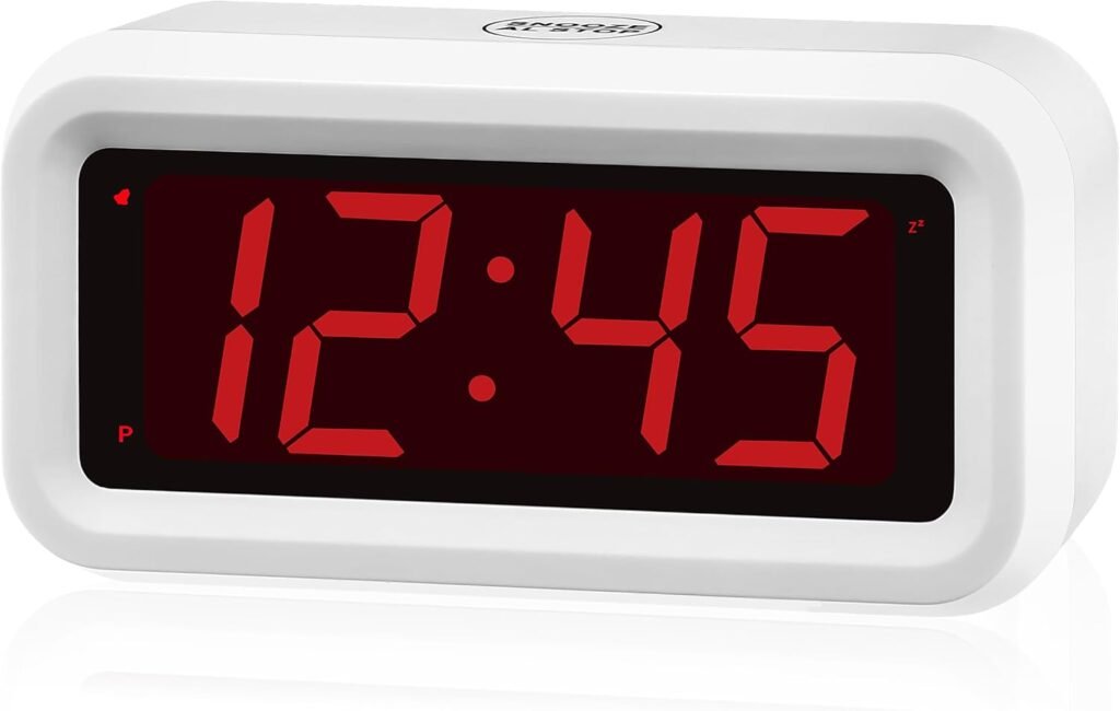 Digitale wekker met LED display, draadloze tafelklok met snoozefunctie en rood display voor slaapkamer en reizen