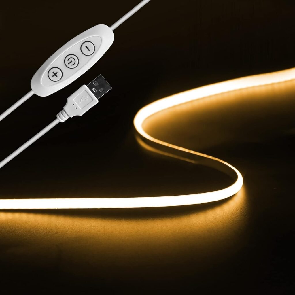 USB LED TV-achtergrondverlichting 2 meter, dimbare COB LED-strip, warm wit 3000K