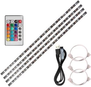 USB LED Stripverlichting 4 x 50 cm – Flexibele TV Backlight – Met Mini Afstandsbediening – Geschikt voor Computer en TV