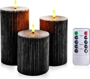 LED Kaarsen Set van 3 – Flambloze Staafkaarsen met Afstandsbediening en Timer – Sfeerverlichting voor Binnen en Buiten – 10,2 en 10,5 cm