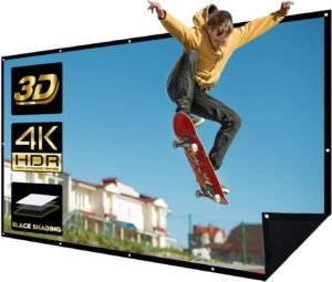 Beamerscherm 100 Inch – Projectiescherm voor Thuisbioscoop – Wand- en Plafondmontage – Beeldverhouding 16:9