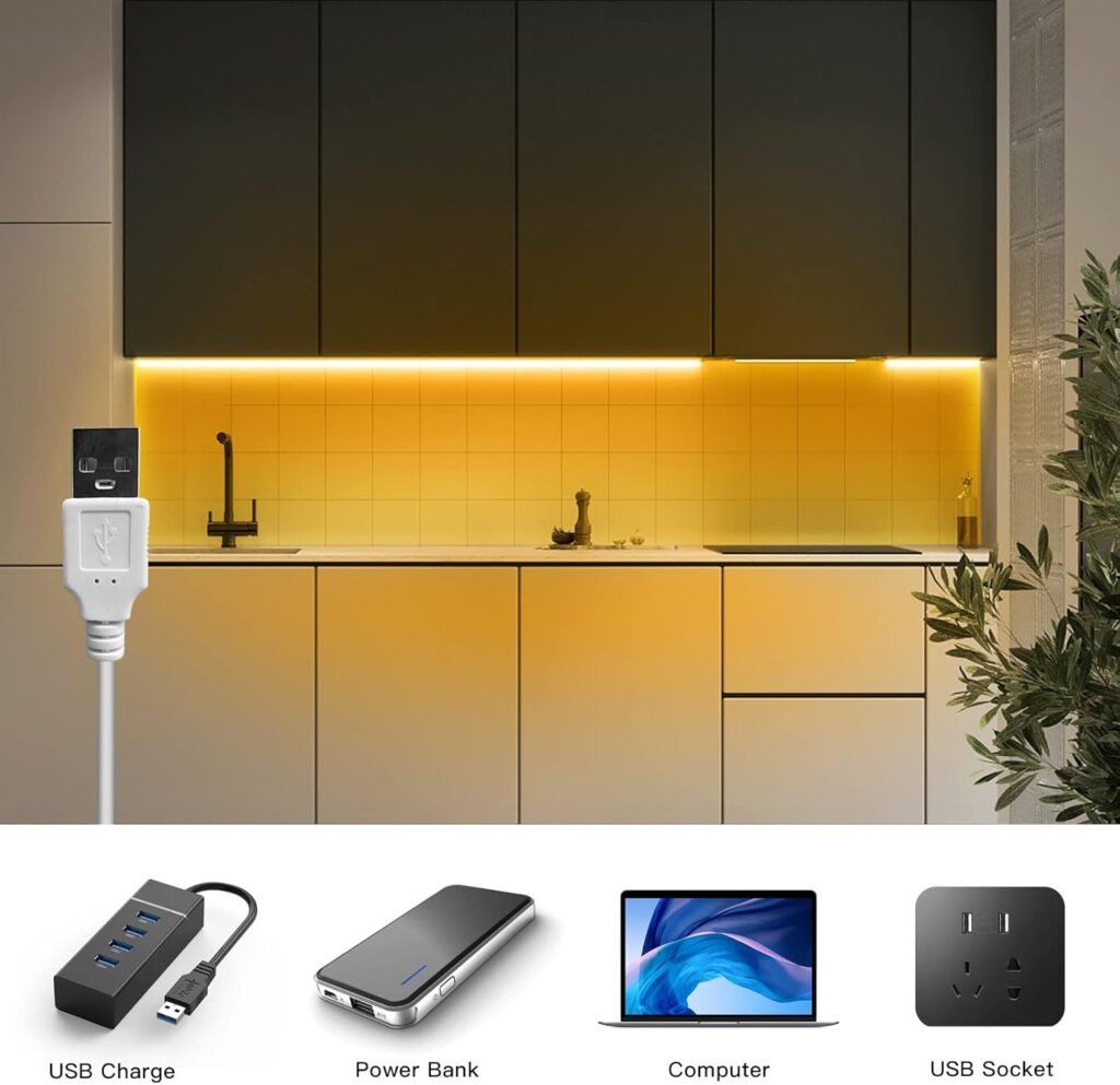 USB LED TV-achtergrondverlichting 2 meter, dimbare COB LED-strip, warm wit 3000K