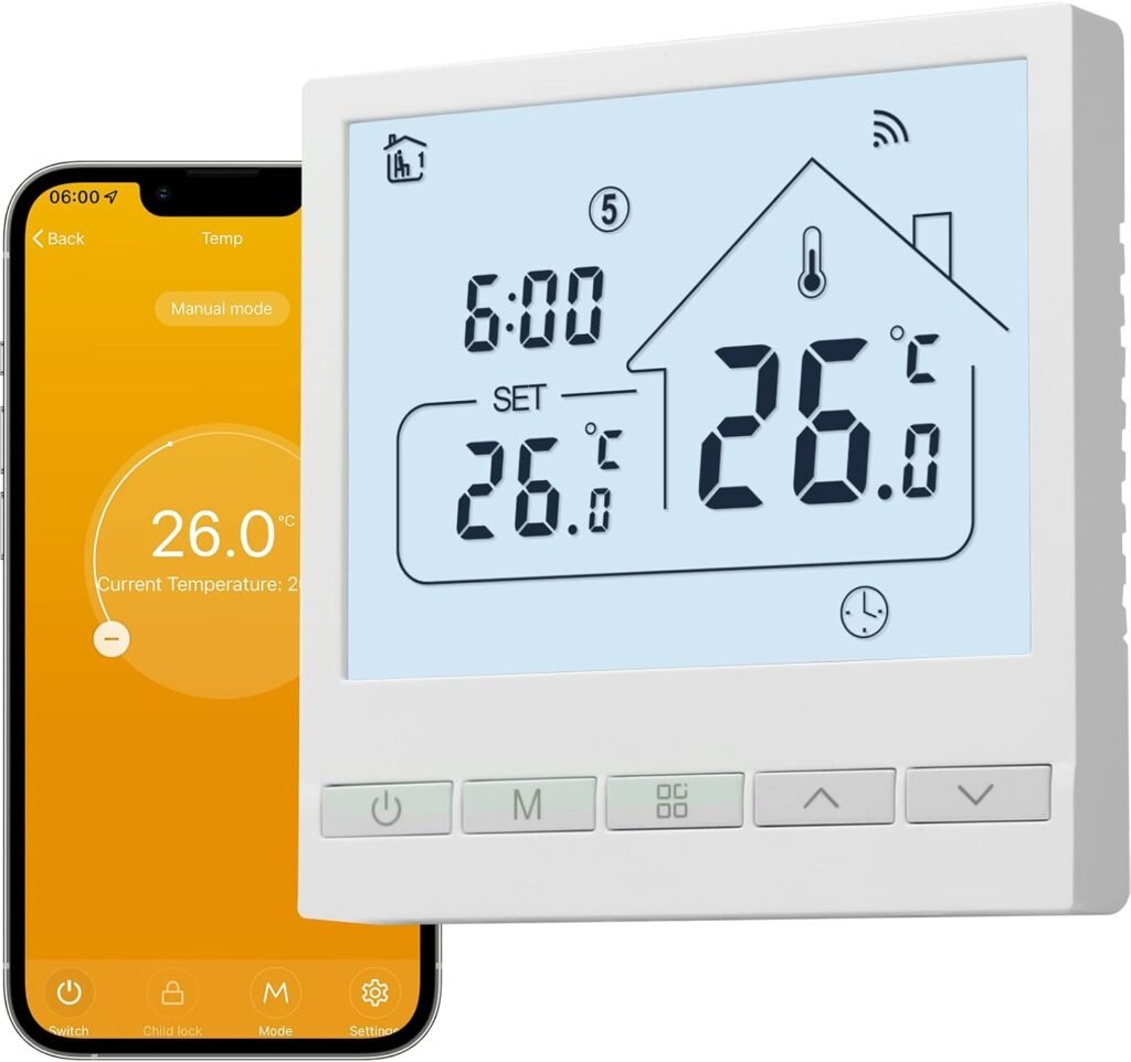 Programmeerbare kamerthermostaat 16A voor vloerverwarming
