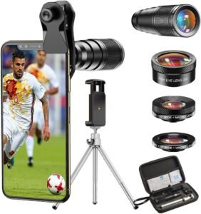 Telefooncamera Lens 36x Zoom – Smartphone Telelens met Statief – Voor iPhone, Samsung en Huawei – Compact en Draagbaar, Zwart