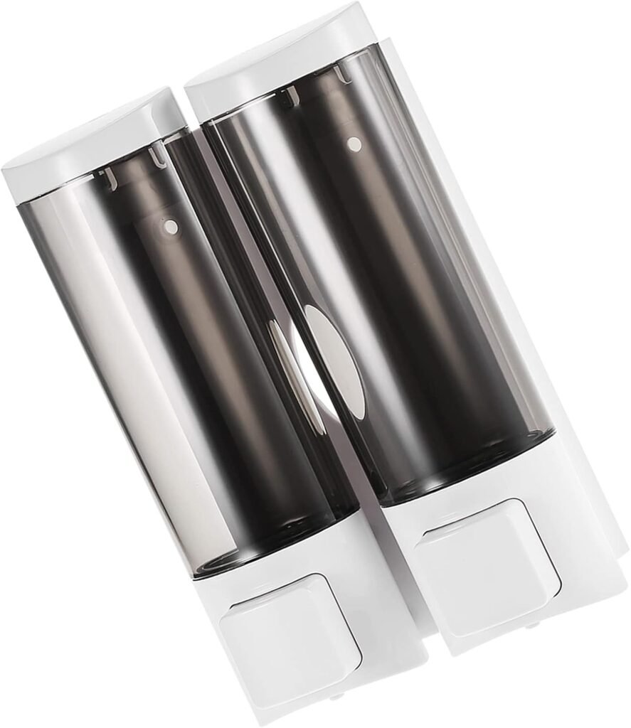 Zeepdispenser set 2x 200 ml voor wandmontage, handmatige dispenser voor zeep, shampoo en douchegel