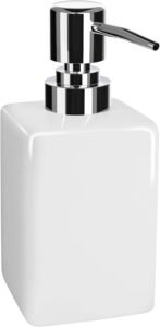 Witte Zeepdispenser 300 ml – Keramische Handzeep Dispenser – Zeep- en Lotionpomp – Voor Badkamer, Keuken en Hotel
