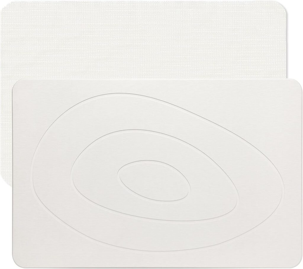 Witte diatomeeënaarde badmat 60x38 cm, ovale antislip douchemat die snel droogt en superabsorberend is