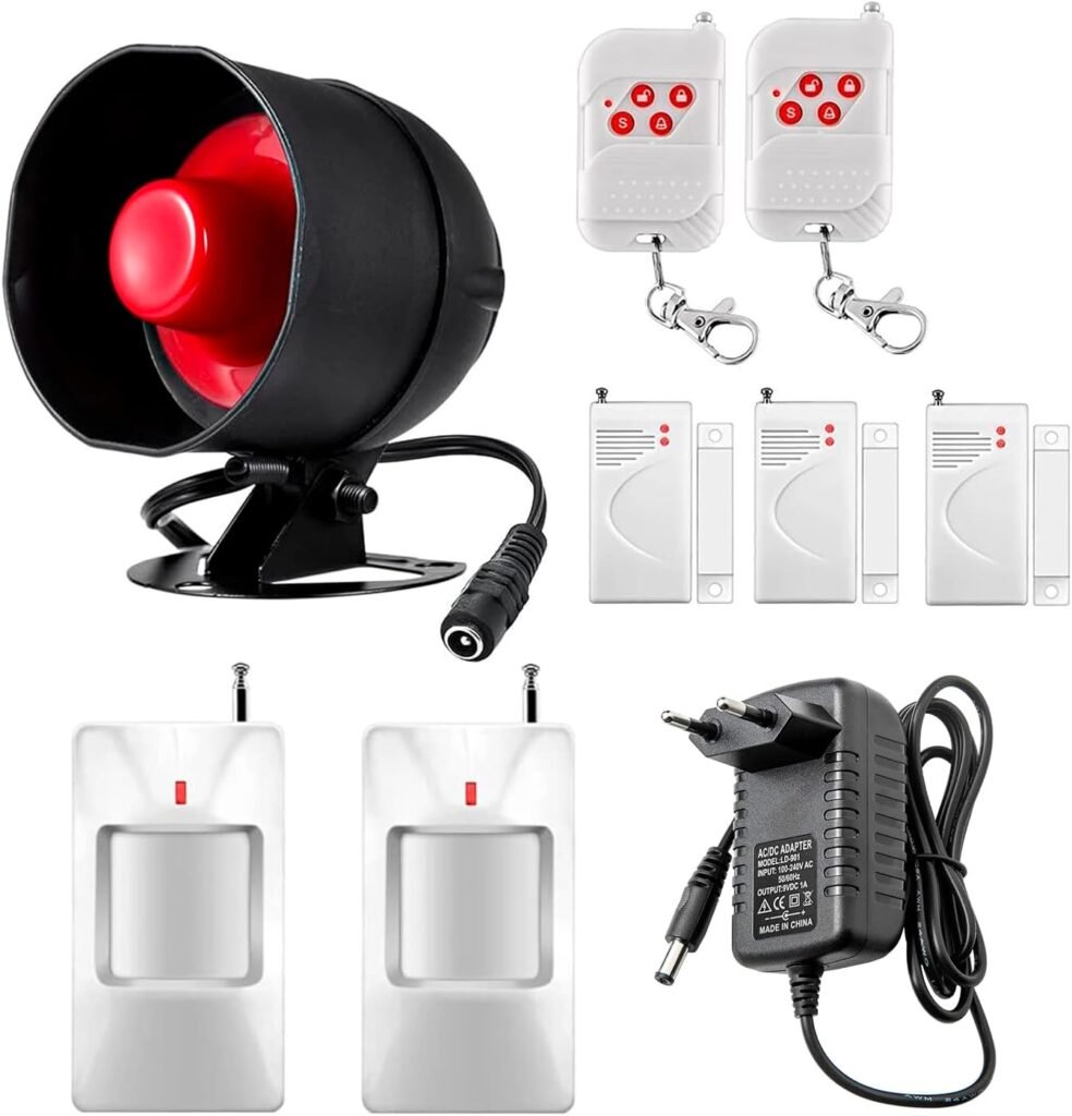 Draadloos alarmsysteem met sirene 115 dB, deuralarm, bewegingssensor en afstandsbediening