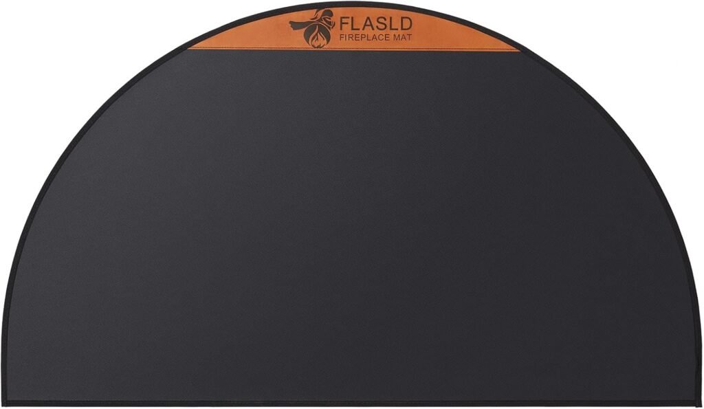 Vuurvaste haardmat 61x106 cm voor openhaard en kachel met bescherming tegen vonken en as