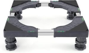 Wasmachine Verhoger met 4 RVS Zuignappen – Verstelbare Onderstel voor Wasmachine, Droger en Koelkast – 40-62 cm – Grijs – 181 kg