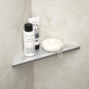 Hoek Doucheplank RVS 304 – Douche Rek voor Tegelwand – Boorvrije Montage – 25,4 cm Badkamerplank