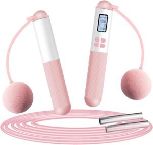 Springtouw met Weerstandsbanden – Verstelbaar Springtouw met Calorieteller – Cardio Workout – Antislip Handvatten