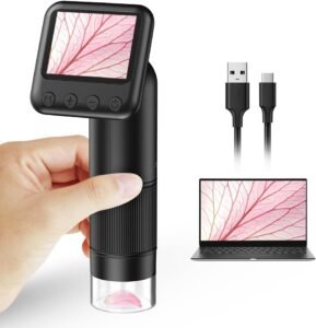 Digitale handmicroscoop 800x vergroting – Draagbare zakmicroscoop met LCD-scherm – LED-verlichting – USB naar pc en mobiel