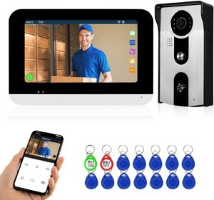 Video Deurintercom – Intercomsysteem met Kleurentouchscreen – HD Beeld en Nachtzicht – Tweewegs Communicatie met Afstandsbediening