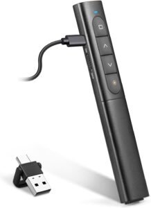 Draadloze Presenter voor PowerPoint – Presentatie Afstandsbediening met Laserpointer – Oplaadbaar – Voor Presentaties