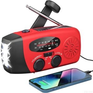 Draagbare noodradio met 2000mAh batterij, AM/FM radio en LED zaklamp
