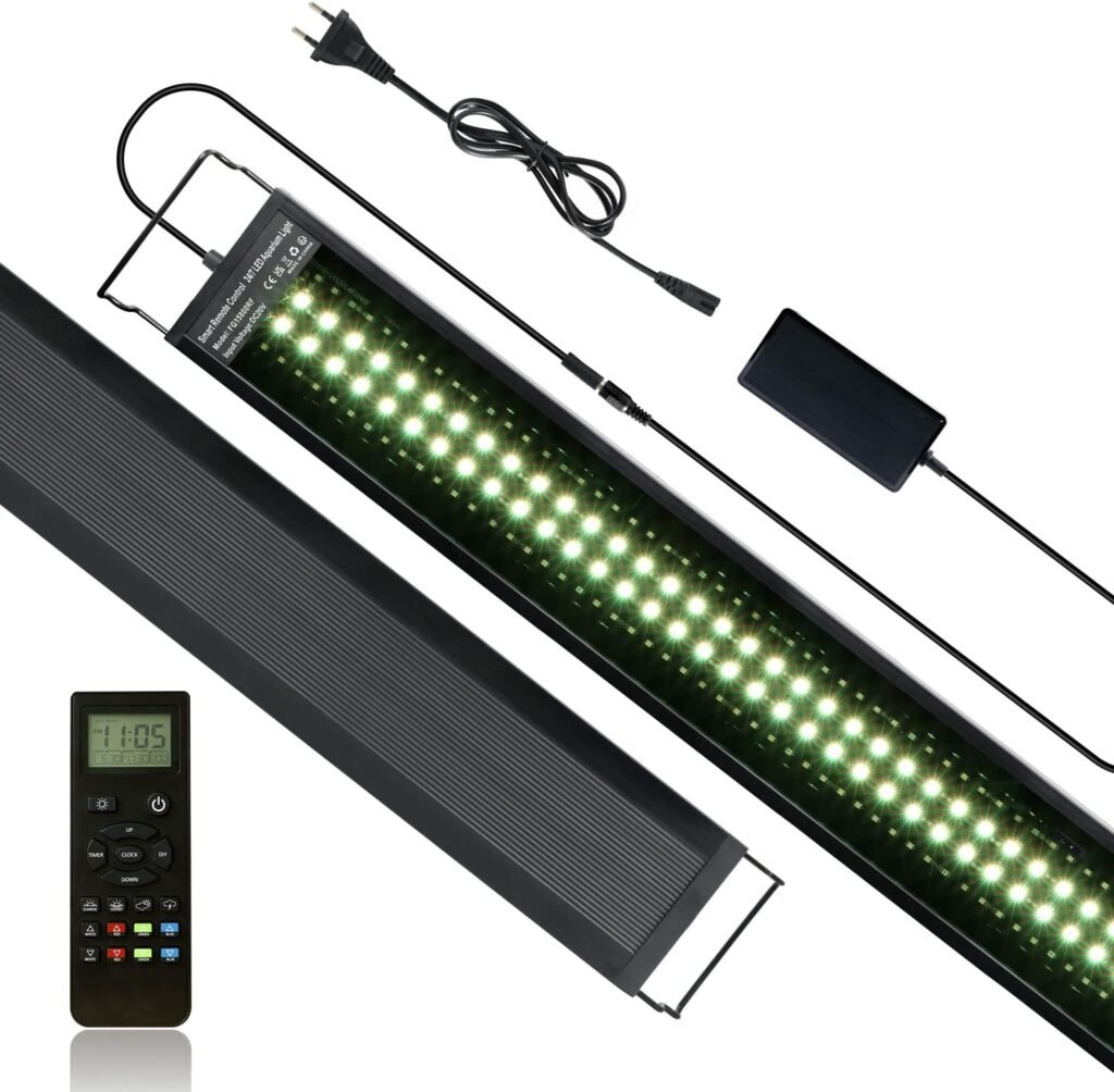 Aquariumverlichting 120-135 cm met afstandsbediening en LED-verlichting voor zoetwateraquaria, RGB-kleuropties
