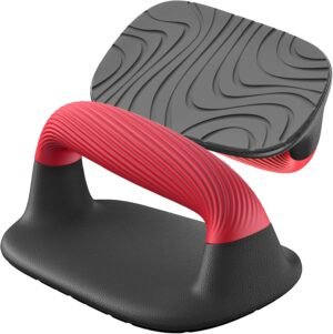Push up bars met antislip handgrepen voor krachttraining en fitness thuis in zwart en rood