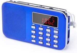 Draagbare Radio AM/FM – Transistorradio met USB, SD en AUX – Campingradio met Noodverlichting en Oplaadbare Batterij – Compact Zakformaat