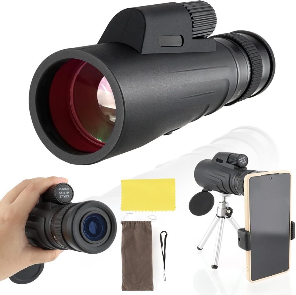 Monokijker telescoop 13x50 waterdicht met smartphonehouder en draagtas