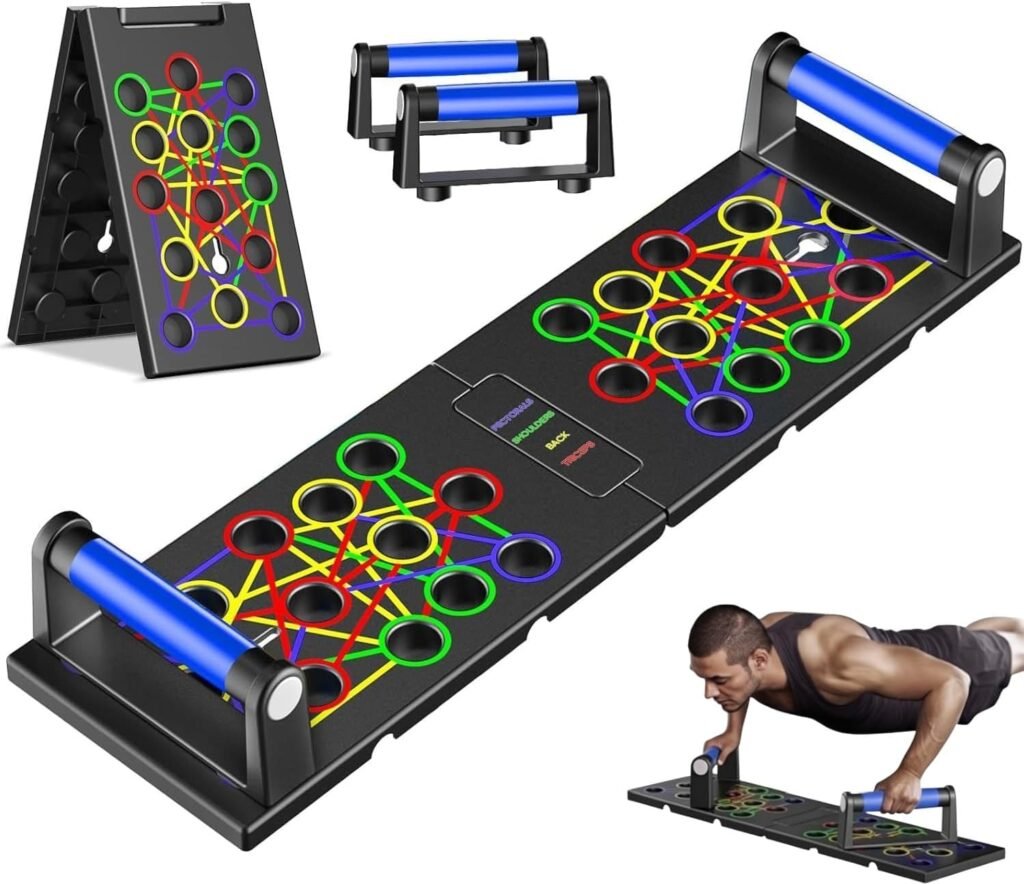 Opvouwbaar push-up board 24-in-1 met handgrepen voor borst-, rug-, schouder- en coretraining