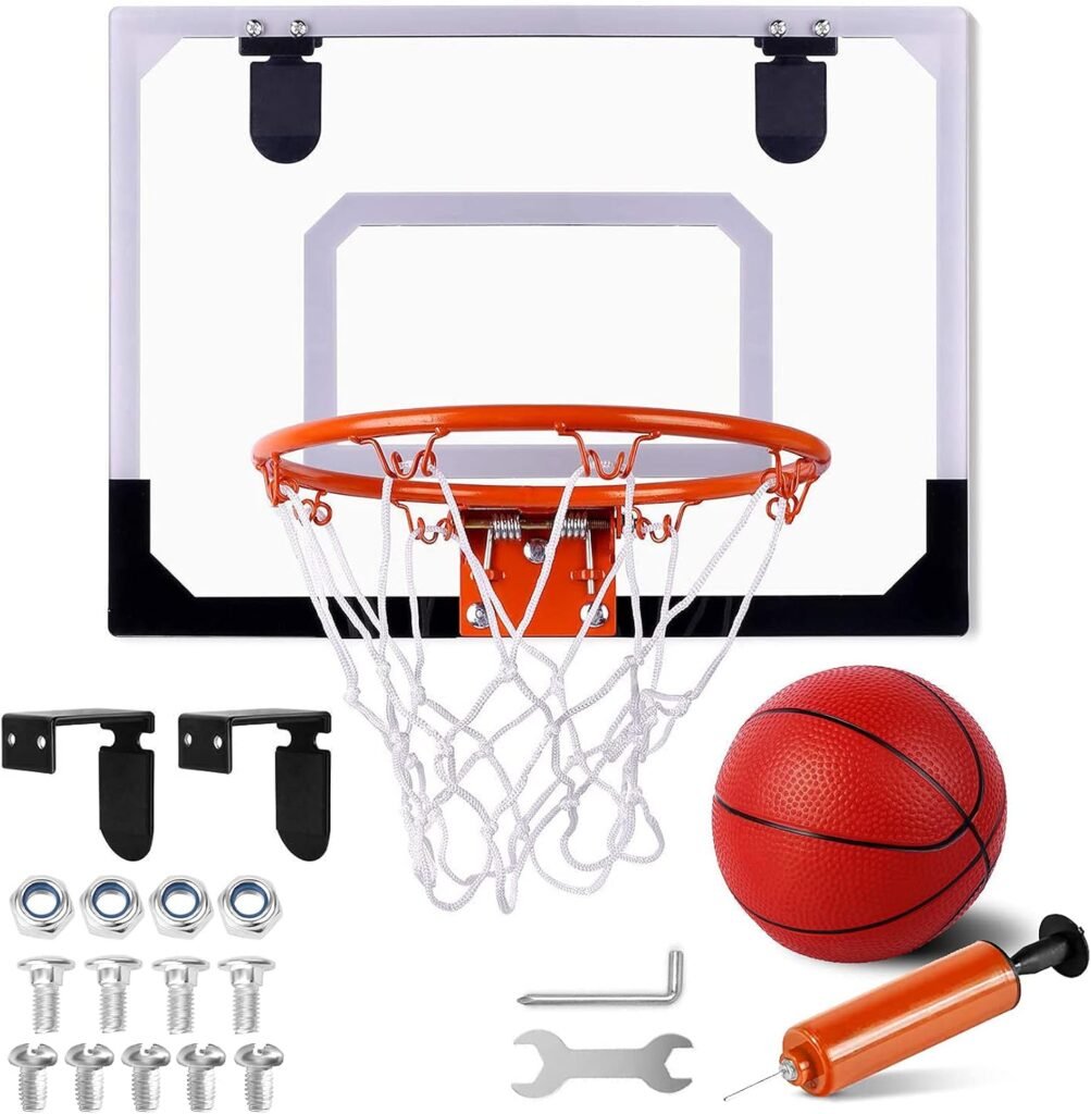 Verstelbare basketbalpaal voor kinderen met basketbalring en net voor buitengebruik