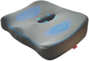 Zitkussen van Geheugenschuim – Ergonomisch Stoelkussen met Coccyx Ondersteuning – Antislip en Wasbare Hoes – Grijs 40,64 x 45,72 cm