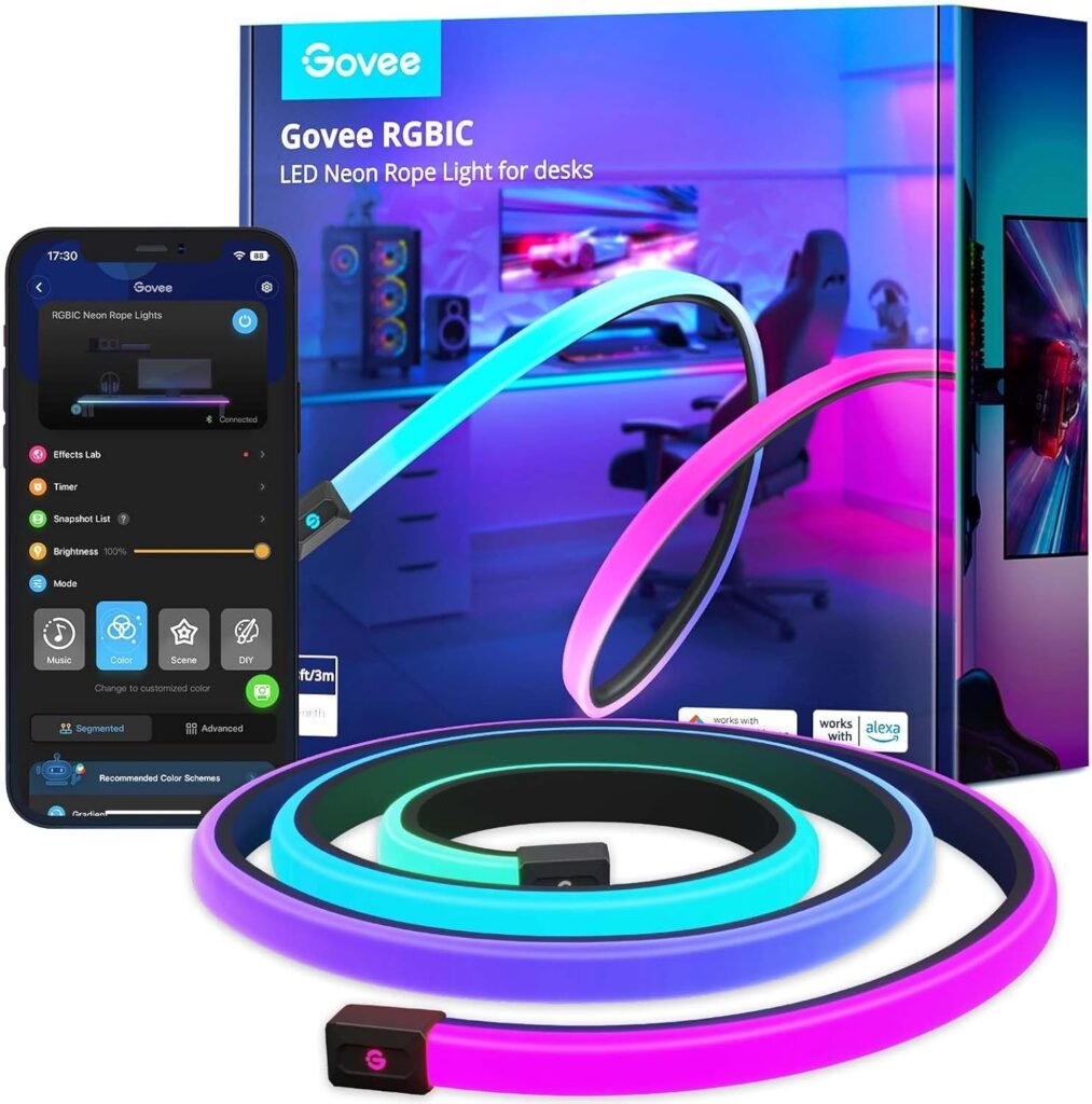 Dimbare warm witte COB LED strip 6 m, 24 V, 3000 K, 384 LEDs/m met RF-afstandsbediening en voeding