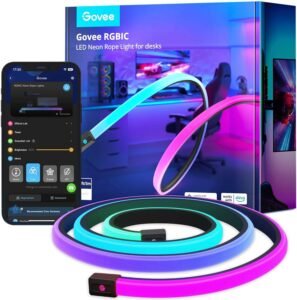 LED Strip Warm Wit 6 m – Dimbare COB Lichtstrip 3000 K – Flexibel, 384 LEDs/m – 24 V met Voeding en RF Afstandsbediening