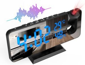 Projectiewekker met tijdprojectie en dubbel alarm