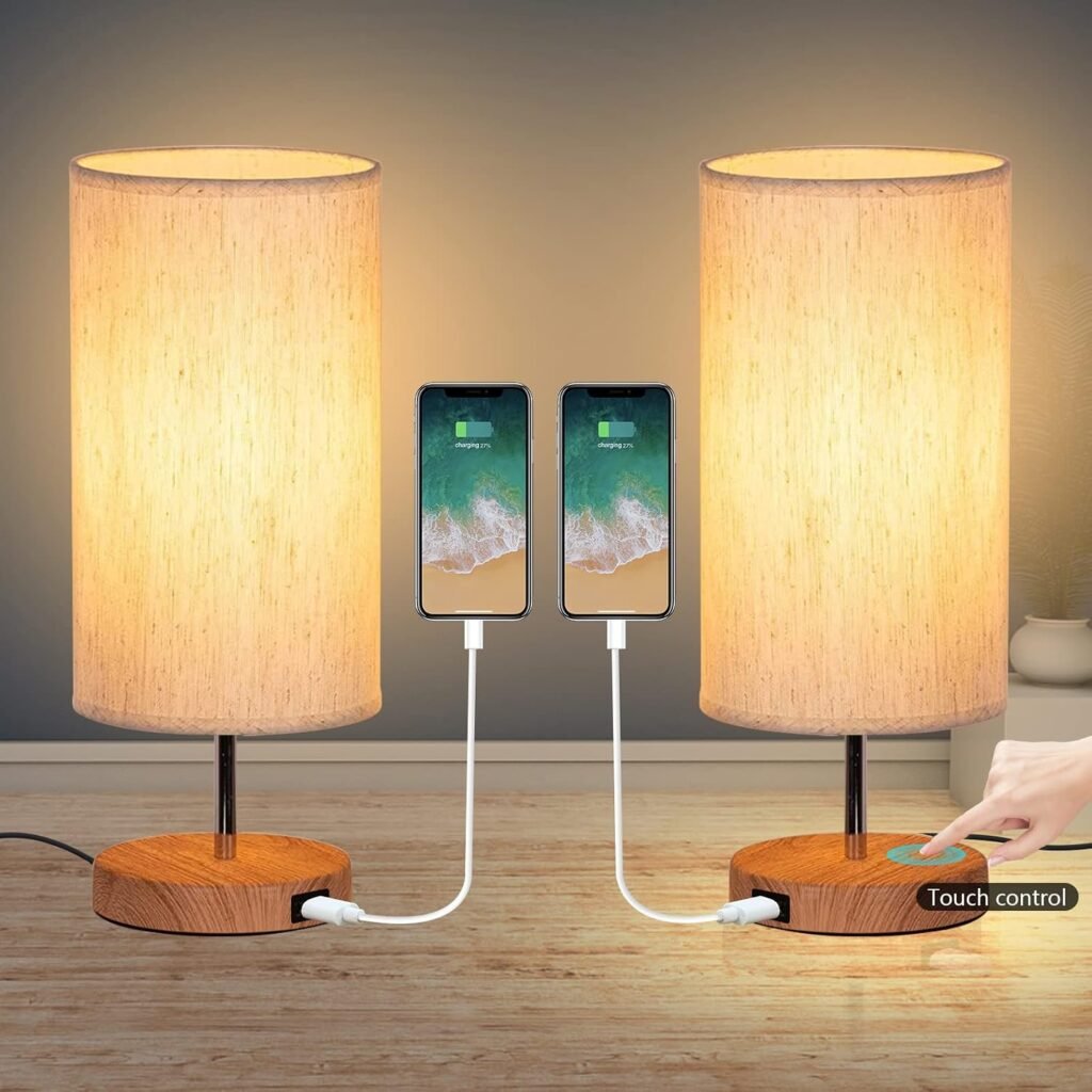 Kleurveranderende RGB LED lamp met aanraakbediening en USB-oplaadpoorten