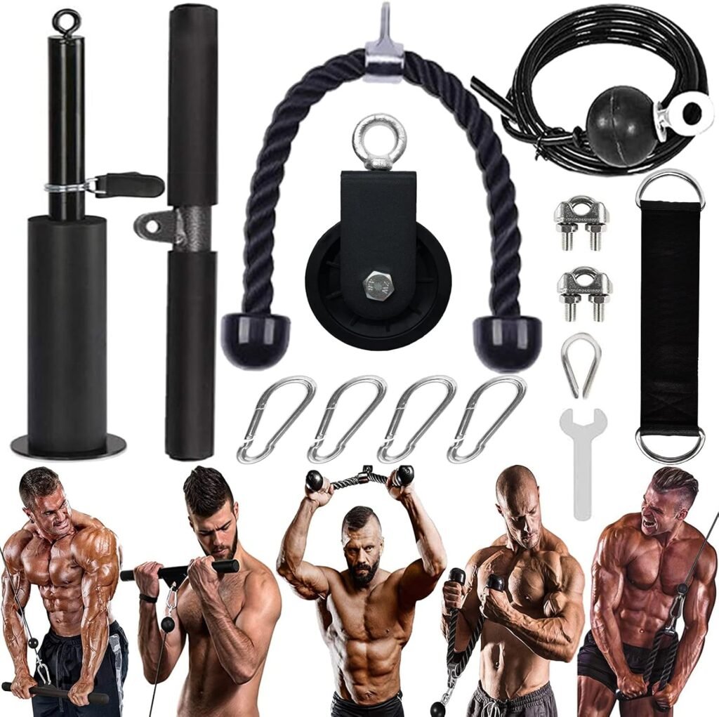 Pulley kabelsysteem voor krachttraining thuisgym, geschikt voor biceps, triceps, schouders en rug