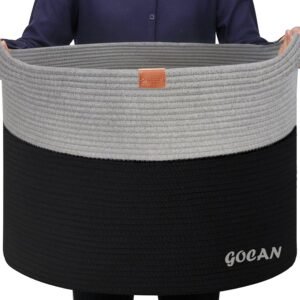 XXXL Wasmand met Handvatten – Grote Opbergmand voor Wasgoed en Speelgoed – Touwmand – 55 x 35 cm – Blauwgrijs