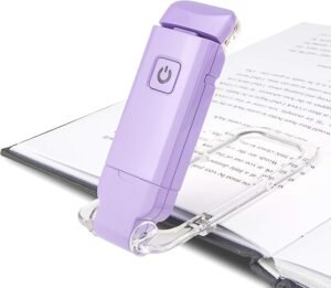Leeslamp USB Oplaadbaar – Clip-On Boeklamp voor Lezen in Bed – 3 Helderheidsniveaus – Dimbaar – Violet